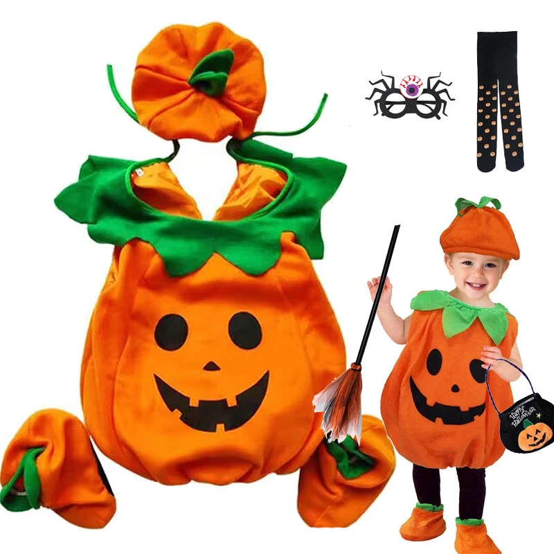 

2025 Christmas Sets for Kids Boy Role-playing Pumpkin Suit Girl Party Costume Halloween Party Clothes Dress Up Holiday Gifts