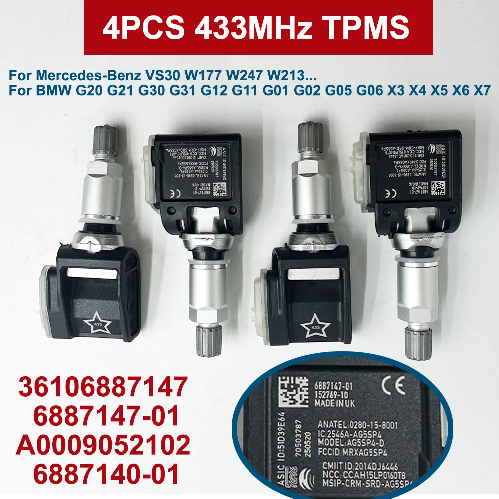 yZ[z4  TPMS ^CCZT[ 433MHz 36106887147 A0009052102 ZfXxc VS30 W177 W247 W213 BMW G30 G20 X3 6887147-01