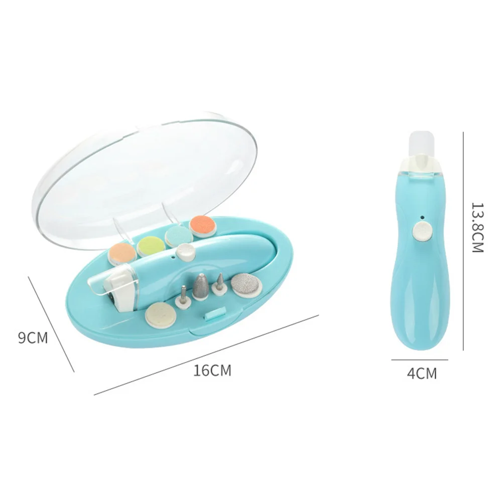 1 Satz elektrischer Nagelschneider für Babys, Kleinkinder, konstante Geschwindigkeit, leises Design, Maniküre-Werkzeug mit LED-Licht 9