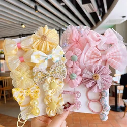 [10-Piece Set] Children's Rubber Band Elastic Good Flower Baby Hair Ring Little Girl Mesh Bow Head Rope Wholesale