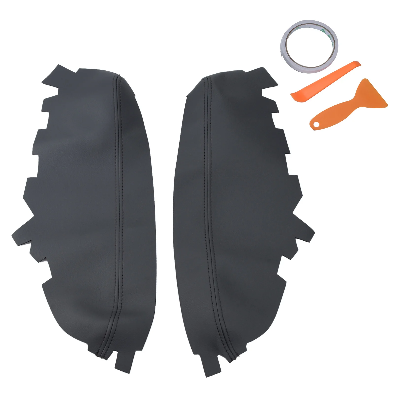 

Комплект из 2 накладок на дверные панели/подлокотники для Toyota Avalon 2013-2018, темно-сине-серые, кожаные, для замены изношенных внутренних покрытий