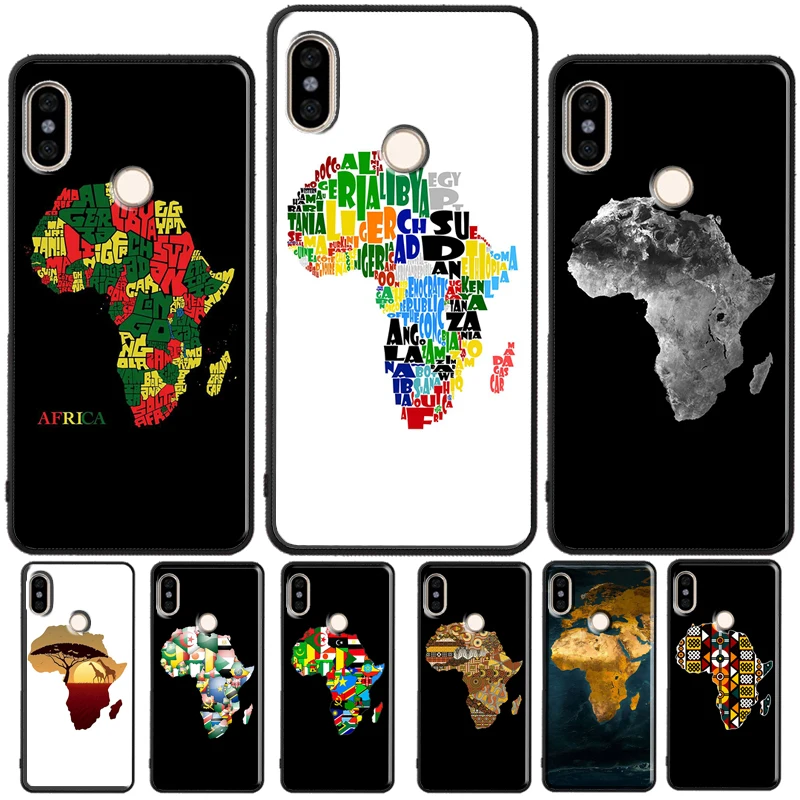 Africa Map Geography For Redmi Note 11 Pro Phone Case For Redmi Note 10 Pro 7 8 9 Pro 10S 9S Redmi 10 9A 9T 9C