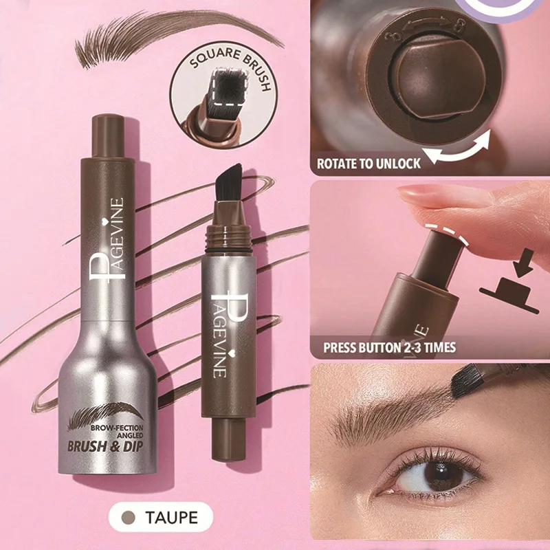 3D Wilde Wenkbrauwpotlood Wenkbrauw Tint Pen Vierkant Schuine Borstel Fluwelen Brow Dye Crème Haarlijn Anti-vlekken Waterdicht Multifunctioneel
