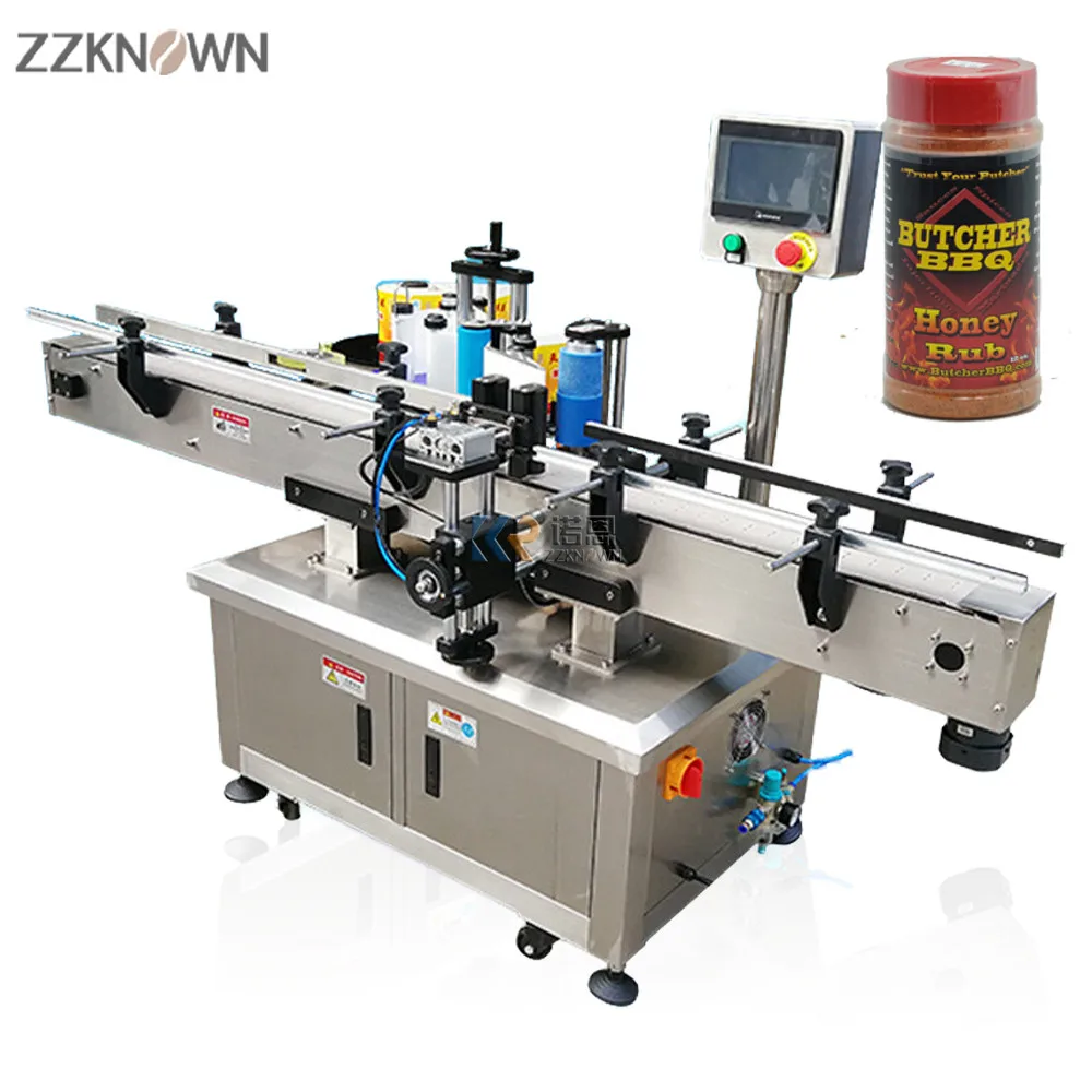 Bottle Labeling Machine Round Water Sanitizer Plastic Glass Juicer Sticker Label Machine For Oil Bottle Wine Jar Marking