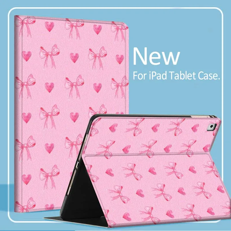 

Pink Cartoon Bow Heart Tablet Case For iPad Pro Air Mini 1 2 3 4 5 6 7 7th 8th 9th 10th 11th 10.2 9.7 10.5 10.9 11 2024 2025