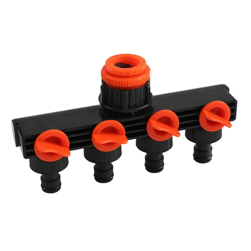 Divisor de tubería de manguera de jardín para el hogar, Conector de agua de riego por goteo de plástico, conectores de grifo agrícola de 4 vías
