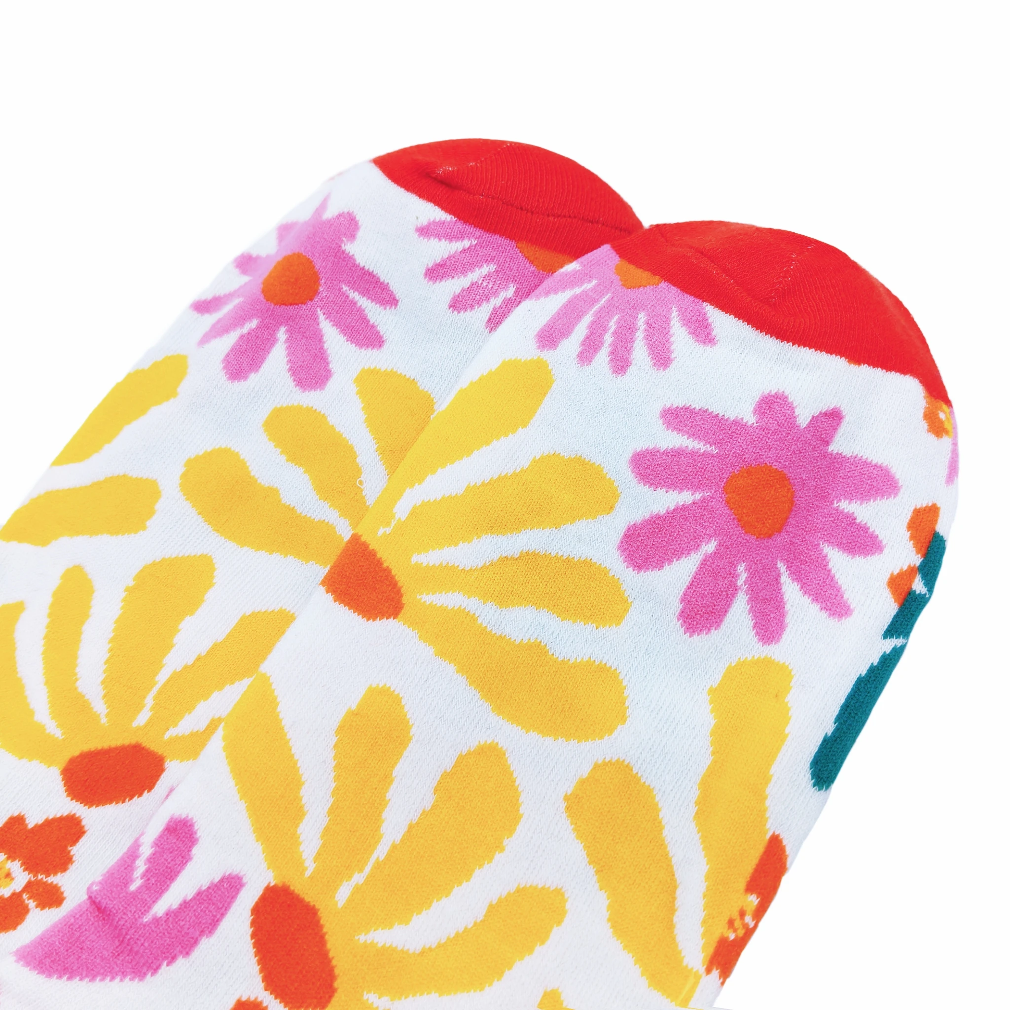 Одна пара носков-лодочек с цветочным принтом