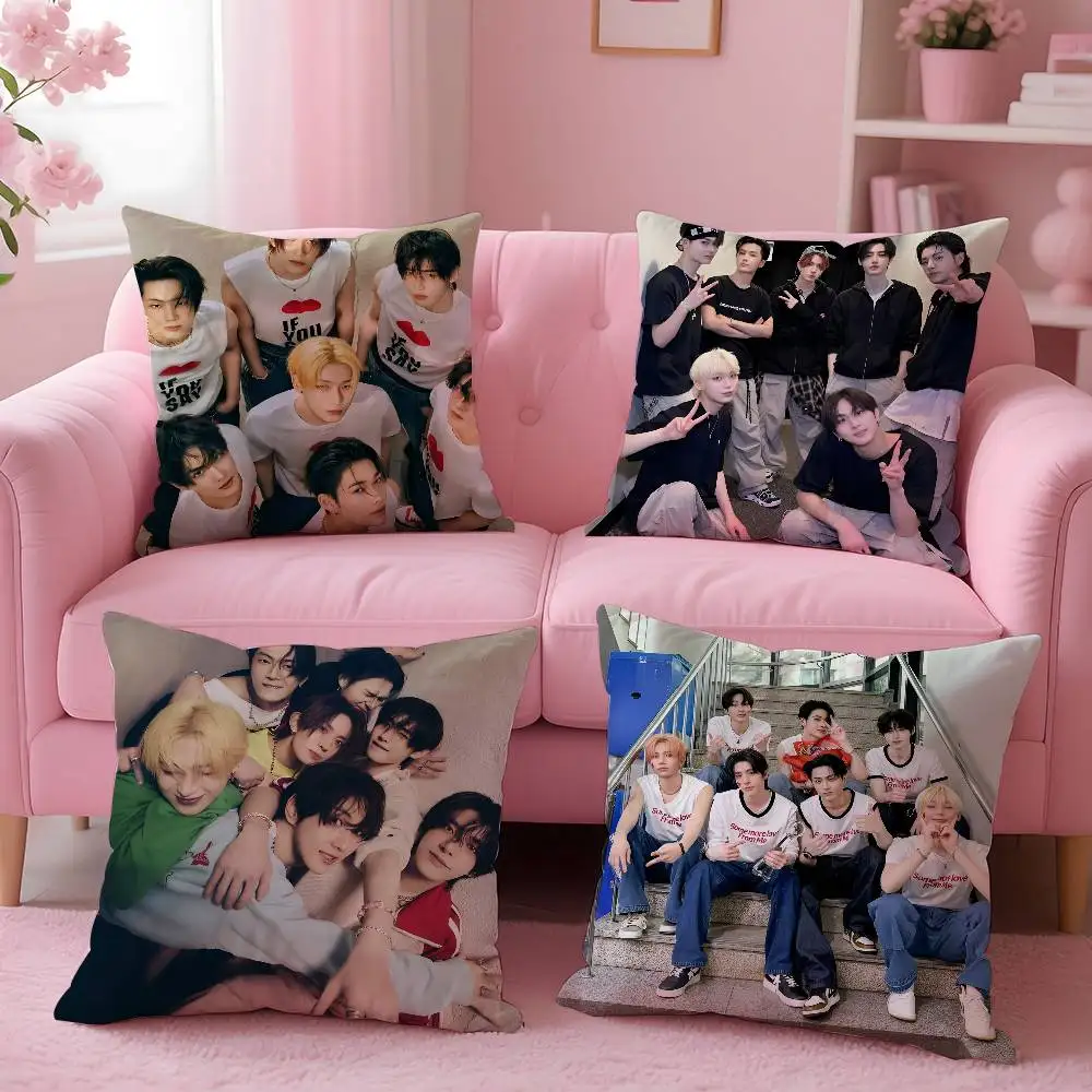 Boy Team E-ENHYPEN Pillow Case Pattern Printed Pillowcase For Living Room Sofa Cushion Cover & Bedroom Decor