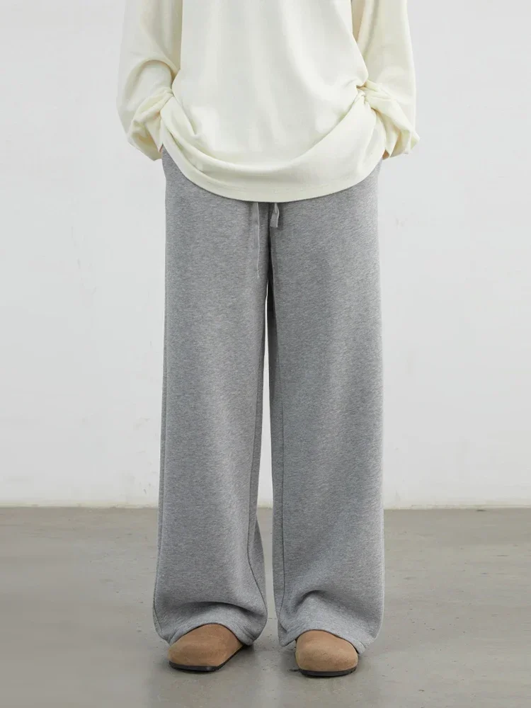 شيك فين سراويل رياضية نسائية فضفاضة جديدة مرنة عالية الخصر من الصوف سراويل تقليدية سراويل كاملة للسيدات لخريف وشتاء 2024