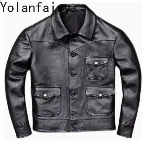 2023 Genuine Cow Leather Jacket Men Spring Autumn Real Cowhide Vintage Motorcycle Jackets Man Short Outwears Chaquetas Hombre