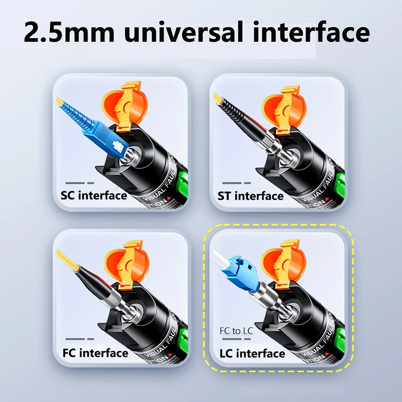 Visuelle Fehler Locator 5MW-100MW Rot Laser Pointer Optische Faser Test Werkzeug Fiber Optic Kabel Tester FC/SC/ST Universal Interface