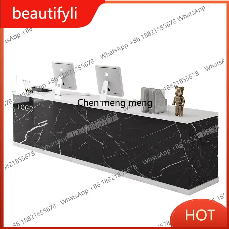 

A139 Luxury Reception Desk Hairdresser Sales Shop Modern Reception Desk Market Counter Table Coffee Comptoir Caisse Corner Furni