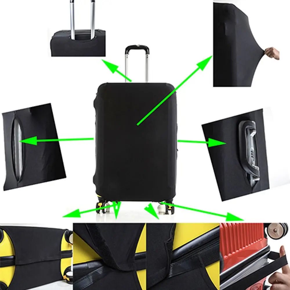 Прочный эластичный чехол для багажа с защитой от царапин, водонепроницаемый пылезащитный чехол для багажа, пылезащитный чехол на колесиках для путешествий