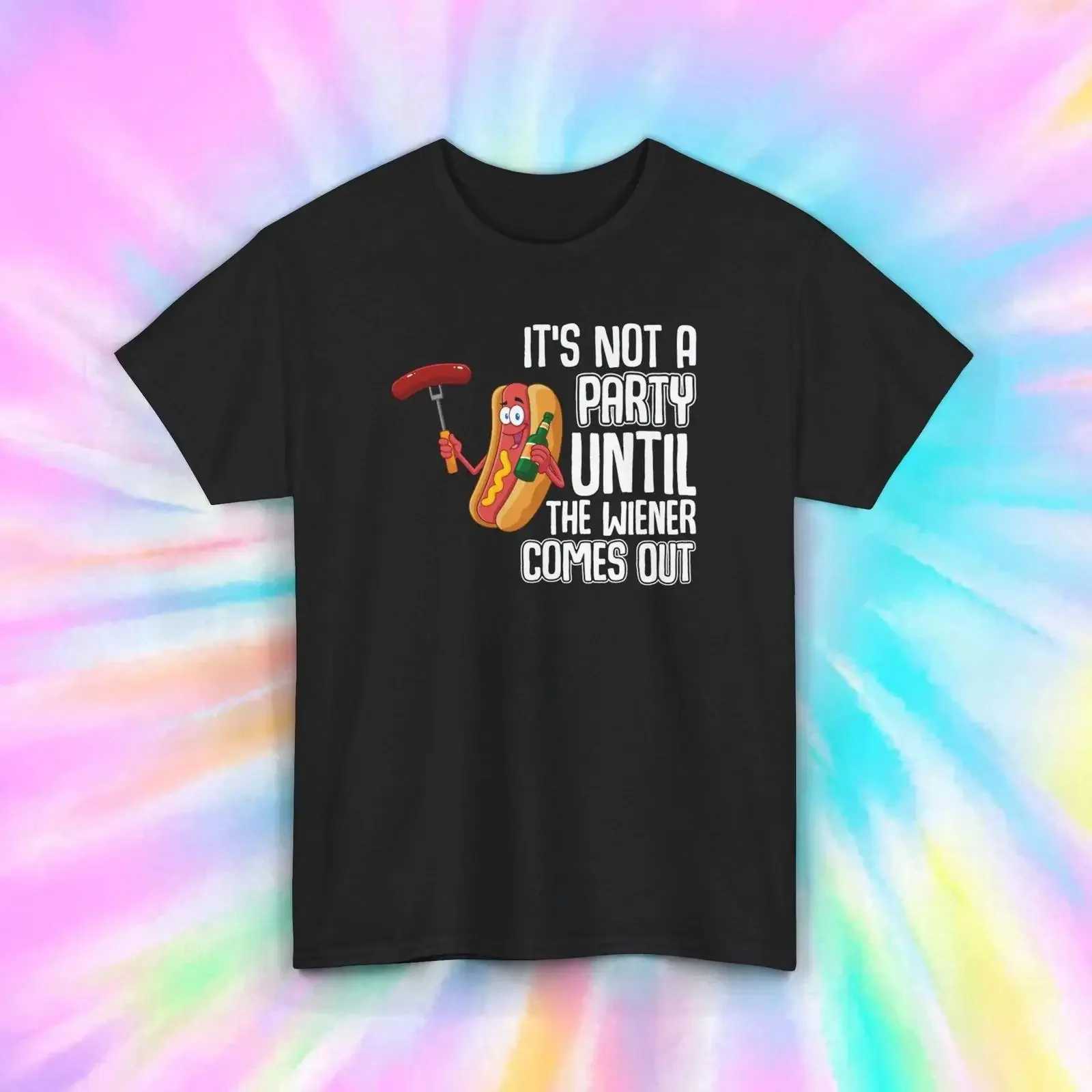 Funny Hot Dog T Shirt Wiener Party BBQ Grill Cookout Humor S 5XL vintage Washed Top For Everyday Wear Unisex Versatile homme