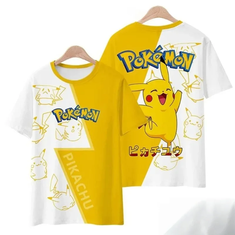 miniso-pokemon-anime-3d-impresso-camiseta-roupas-de-verao-pikachu-camiseta-de-manga-curta-esportes-de-secagem-rapida
