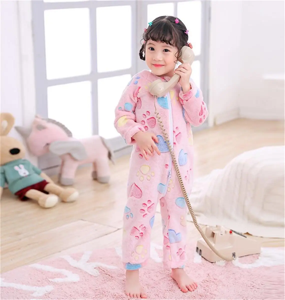 New Baby Girls Boys Romper Autumn Winter Flannel Bodysuit Creeper Cute Pattern Zipper Jumpsuit Infant Warm Clothes 2-4 Years