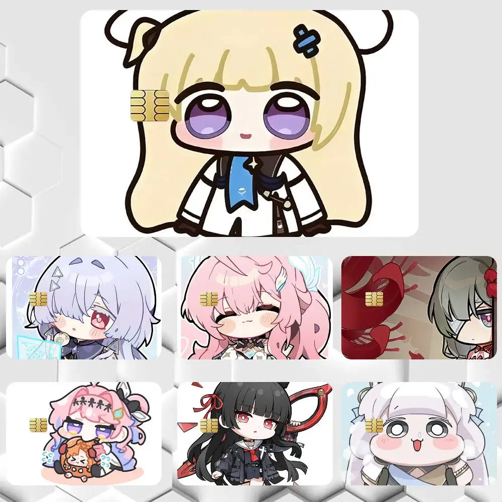Wuthering Waves WUWA Game CHIBI  Sticker Film Tape Skin for Credit Card Debit Card Cartoon Waterproof Stickers