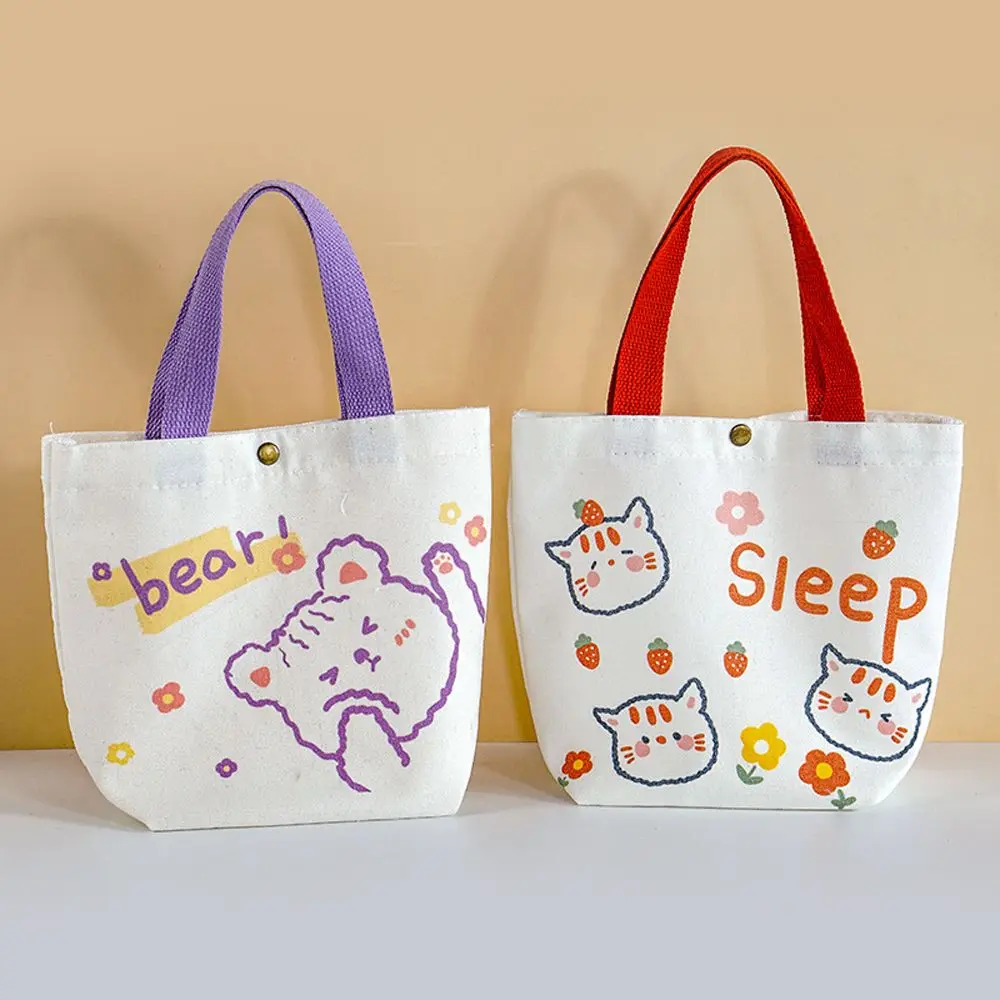 Women Girls Outdoor Travel Daily Shoulder Bag Animal Cartoon Tote Bag Canvas Handbag