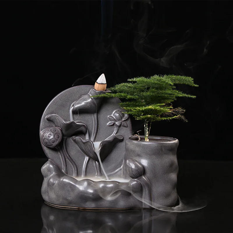 

Creative ceramic backflow incense burner, can be used for home indoor hydroponic incense pedestal home decoration accessories