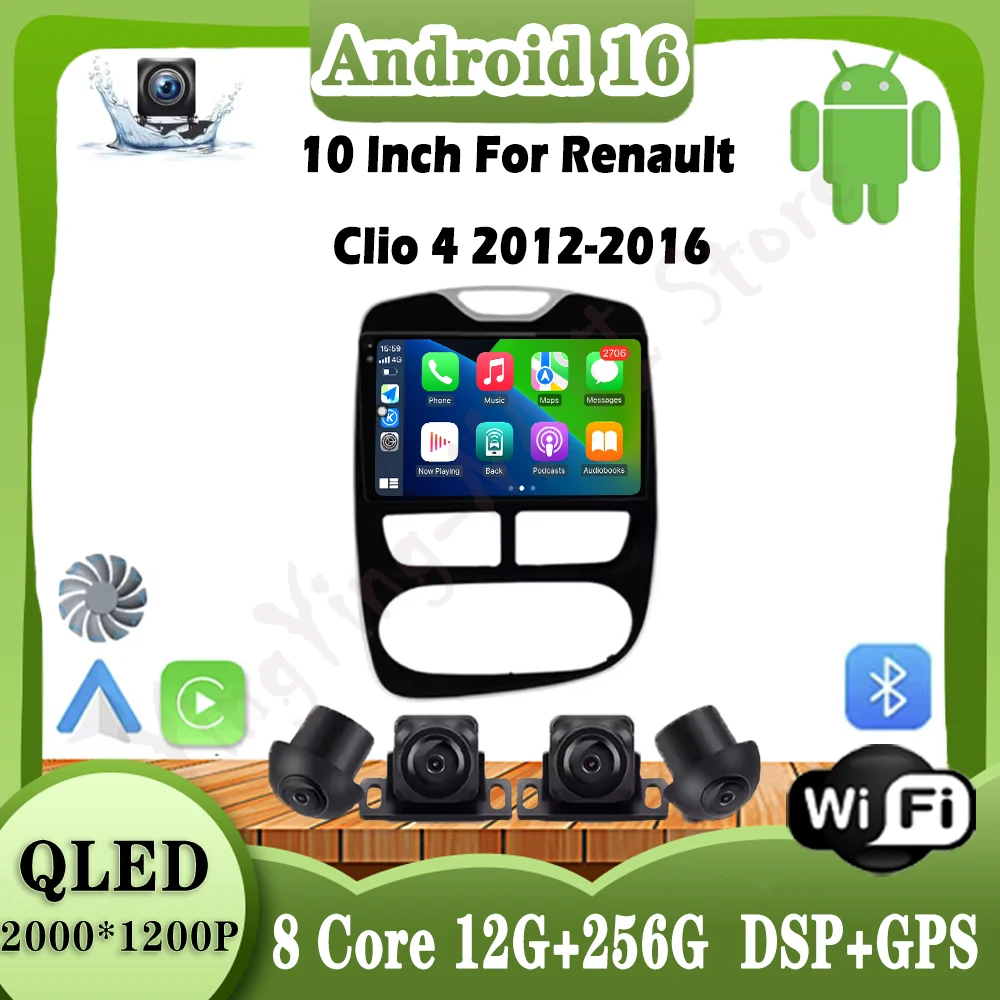 

10 "для Renault Clio 4 2012-2016 Carplay автомобильный радиоприемник мультимедийный видеоплеер Android Auto 4G WIFI GPS навигация DSP стерео BT