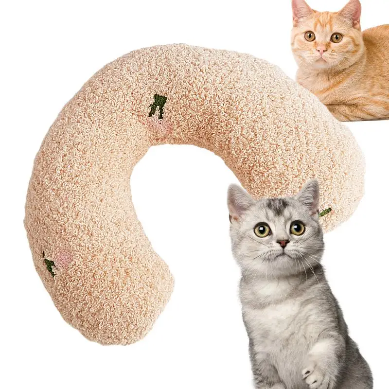 Pet Pillow For Dogs U Shape Ultra Soft Fluffy Pet Calming Toy Half Donut Cuddler Comfort Cuddler Pillow For Cat