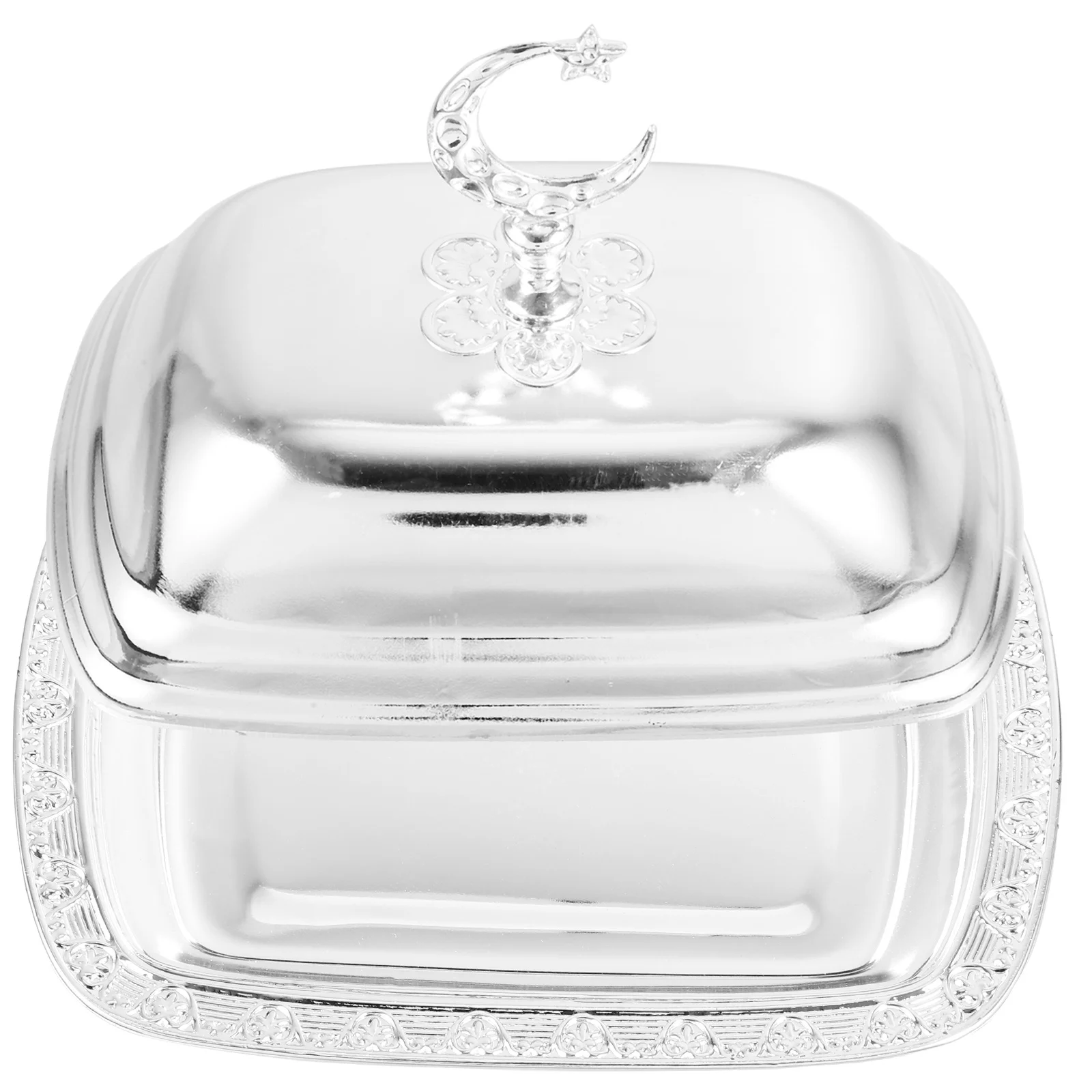 

1pc Dish European Style Iron Butter Keeper Container For Snacks Cheese Kitchen Home Party Reusable Cheese Box Retro Butter Dish