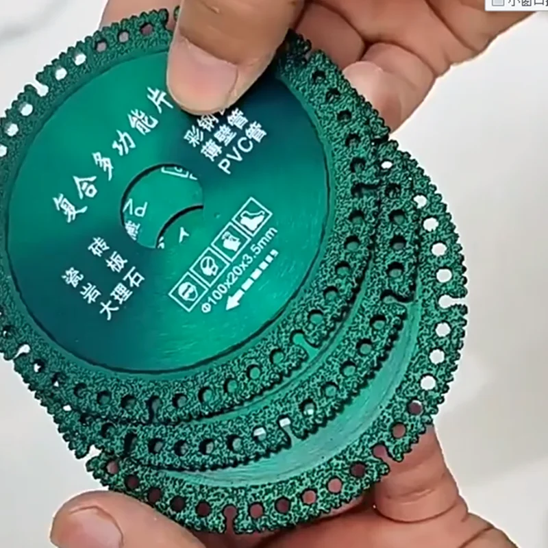 

Advanced 6-in-1 Diamond Cutting Disc for Steel, Rock, Iron and Marble Slicing.