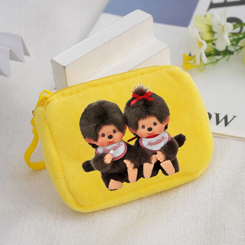 

Monchhichi Coin Purses Cartoon Mini Zipper Wallets Anime Cute Portable Pouches Boys Girls Key Change Storage Bags Birthday Gift