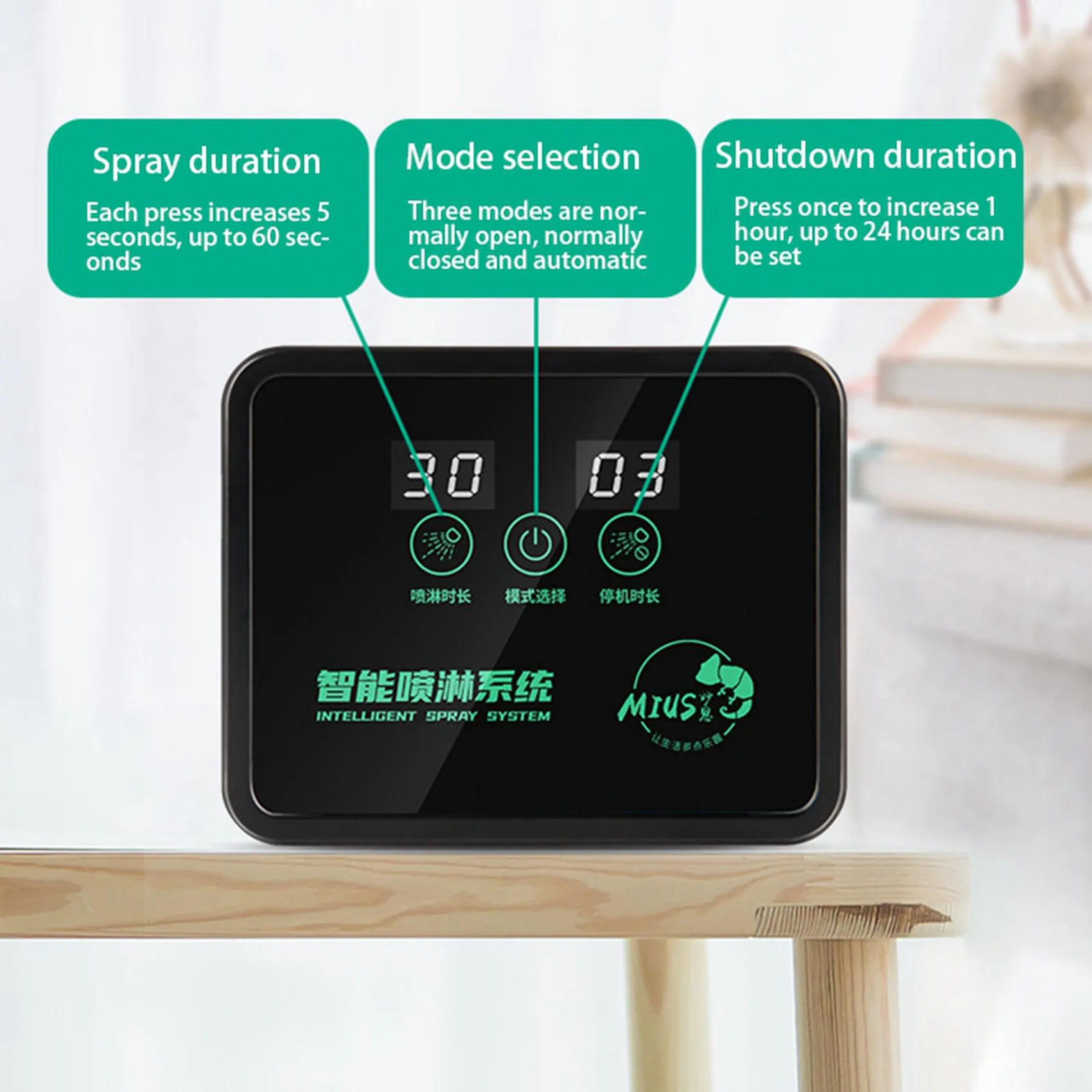 

L72A-2X MIUS Интеллектуальная автоматическая система распыления тумана Электронный таймер Контроллер спринклера с ЖК-экраном