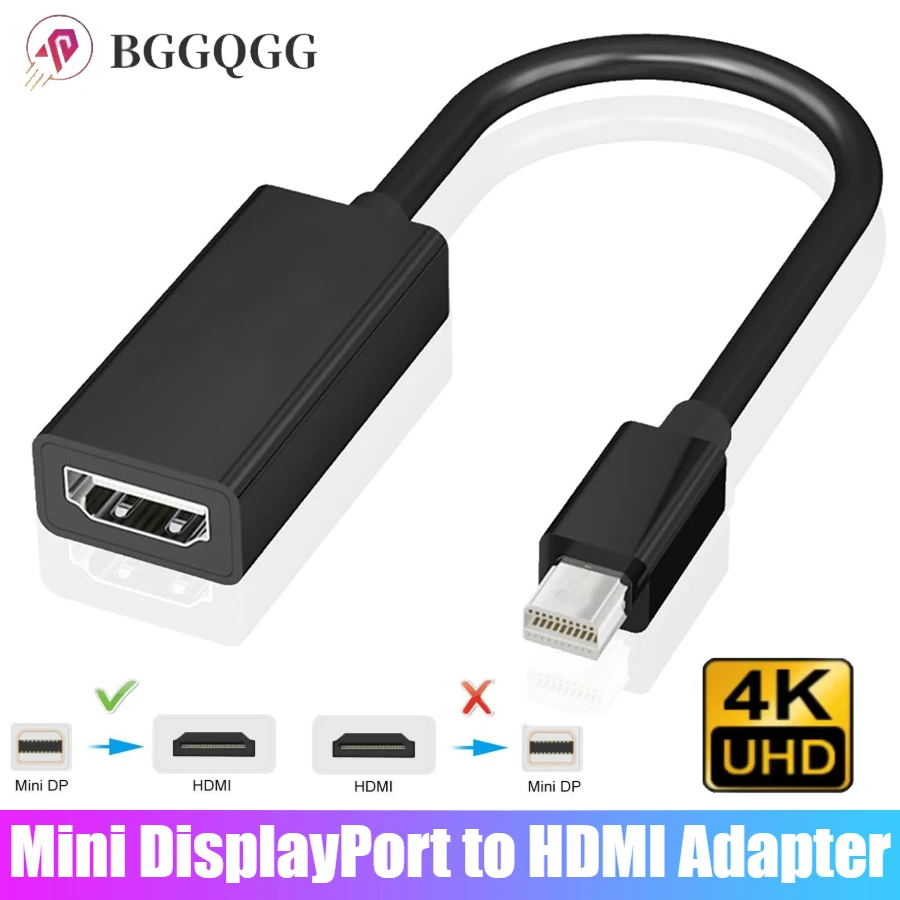 

4k Mini DisplayPort To HDMI-compatible Adapter Cable for TV MacBook Laptop Projector Mini DP To HDMI-compatible Cable Converter