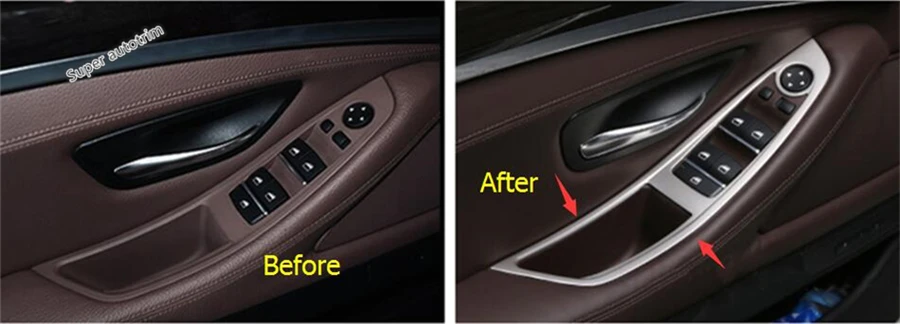 Inner Door Armrest Window Lift Switch Button Panel Cover Trim Accessories For BMW 5 Series 520i 525i 530i F10 F18 2011 - 2016