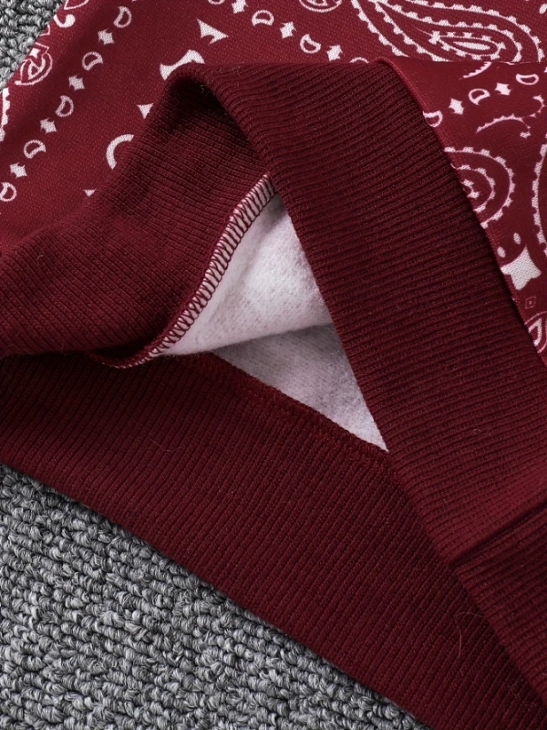 Kids' Burgundy Paisley Hooded Fleece 2-Piece Set