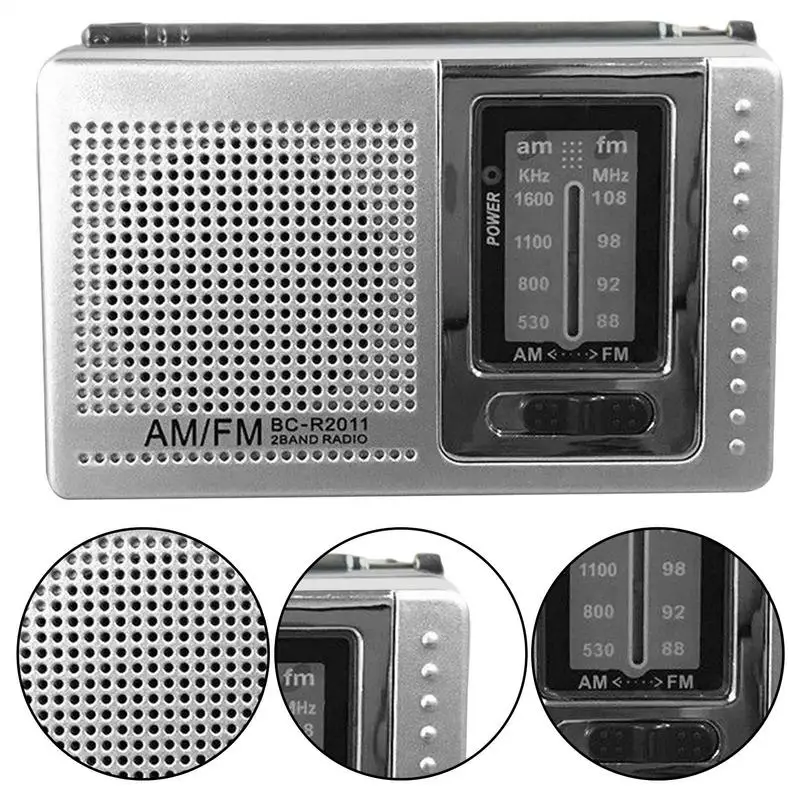 Caliente BC-R2033 Mini Radio AM FM Radio portátil con pilas la mejor recepción más duradera para correr caminar caja de sonido en casa