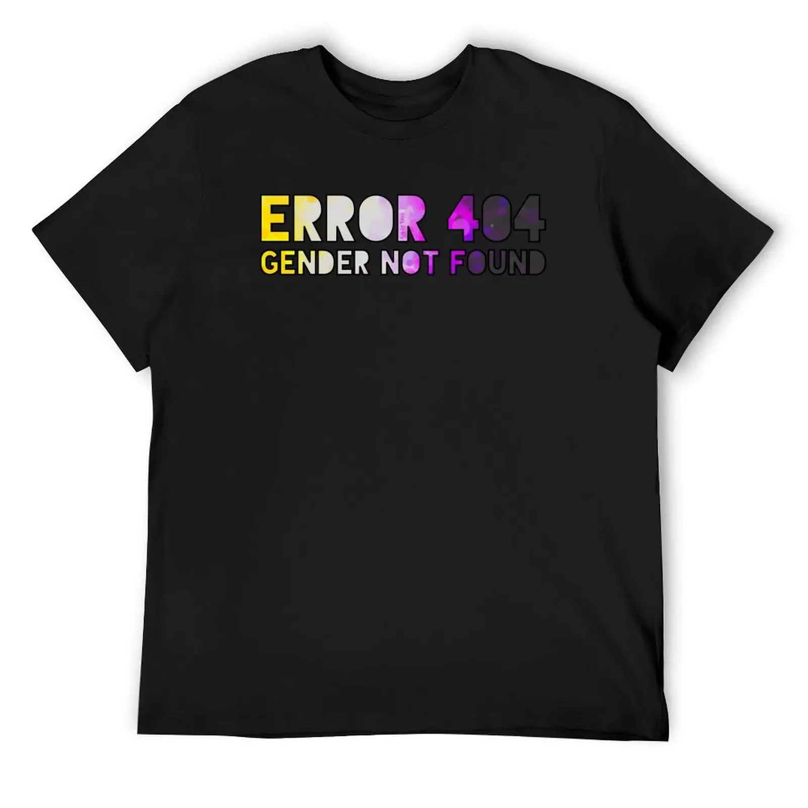 

Error 404 - Gender Not Found Enby/Black T-Shirt anime stuff luxury t-shirt Aesthetic clothing shirts men