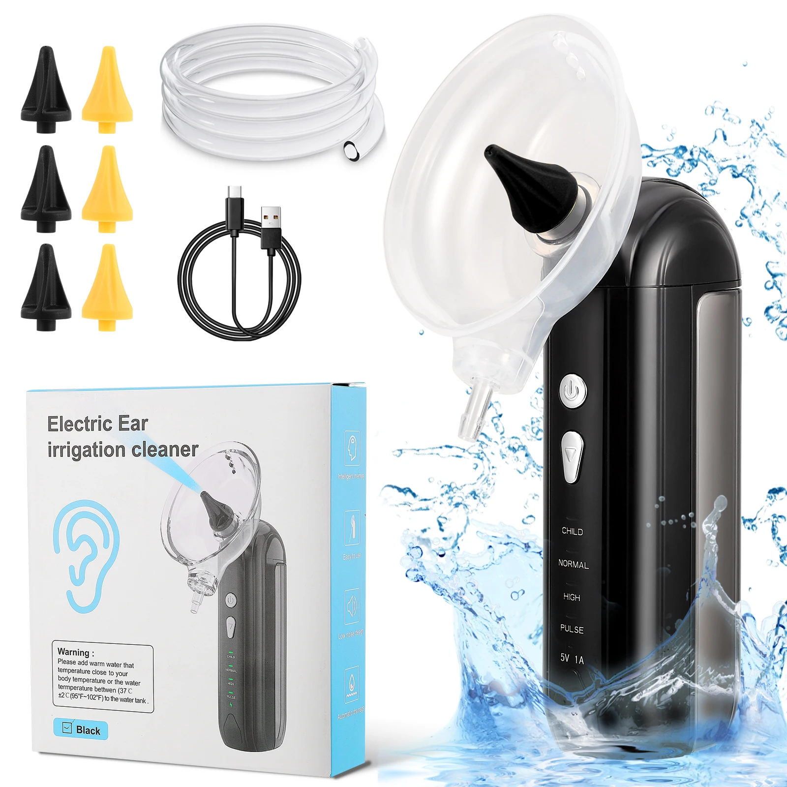 Set di Alta Gamma per la Rimozione del Cerume IPX7 con Flacone per Cerume, Strumenti, Kit Macchina Magica, Sistema di Raffreddamento ad Acqua per Uso Manuale