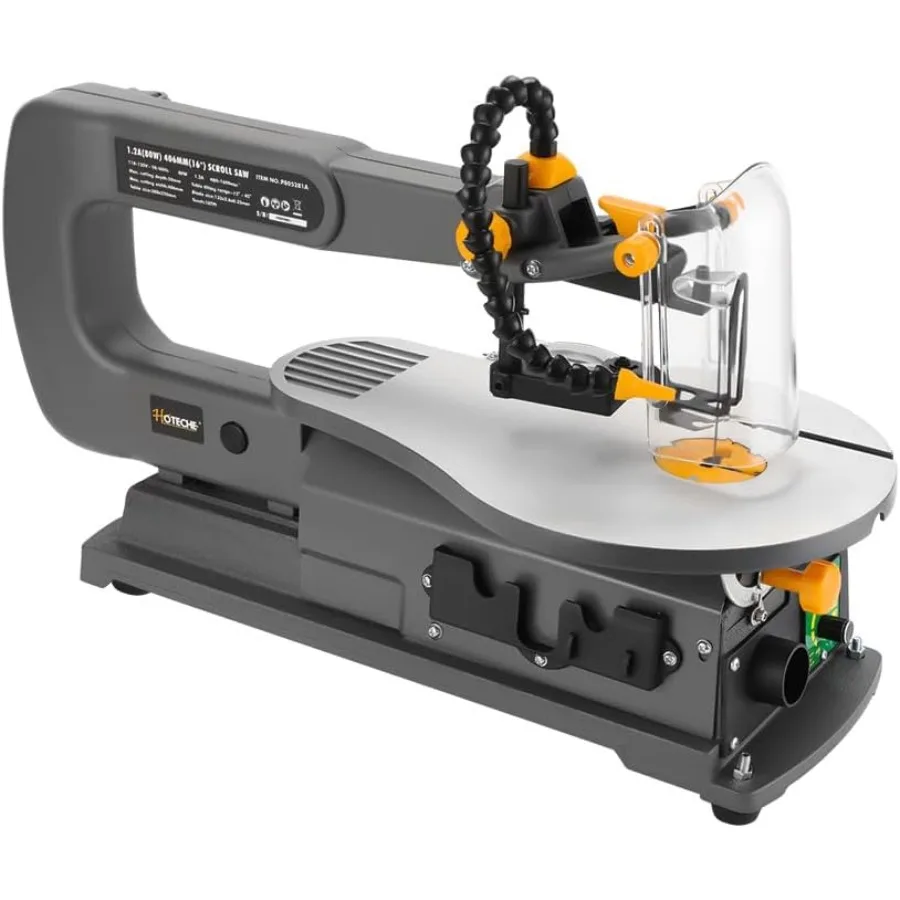 مناشير تمرير كهربائية 16 بوصة لأعمال النجارة 1.2 أمبير سرعة متغيرة مع طاولة عمل كبيرة مائلة ومنفذ غبار متكامل لـ Pr #1