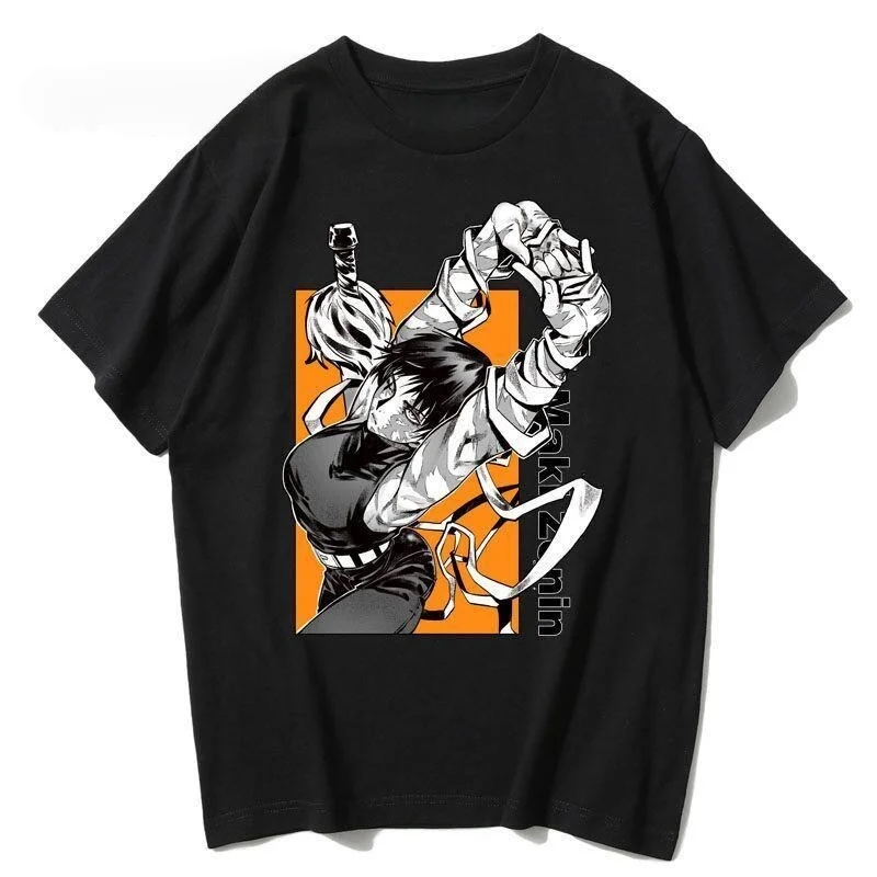 Jujutsu Kaisen Anime Zenin Maki Bedrucktes Baumwoll-T-Shirt für Männer und Frauen Harajuku Mode Locker Sitzende Sommer Anime-Peripherie-Kleidung