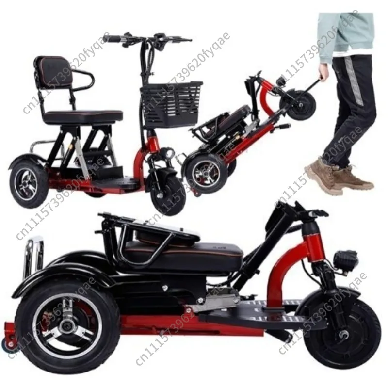 Foldable electric tricycle, ultra-light senior mobility scooter, lithium battery electric scooter