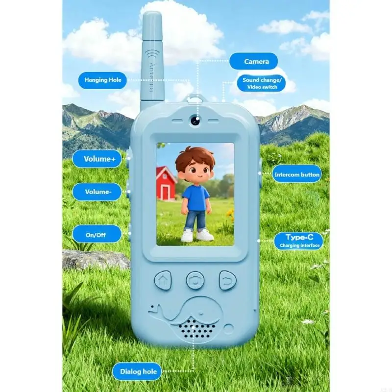 워키 토키 어린이 인터콤 장난감 놀이 활동 중에 어린이가 쉽게 사용할 수 있는 간단한 버튼 레이아웃 A2UB
