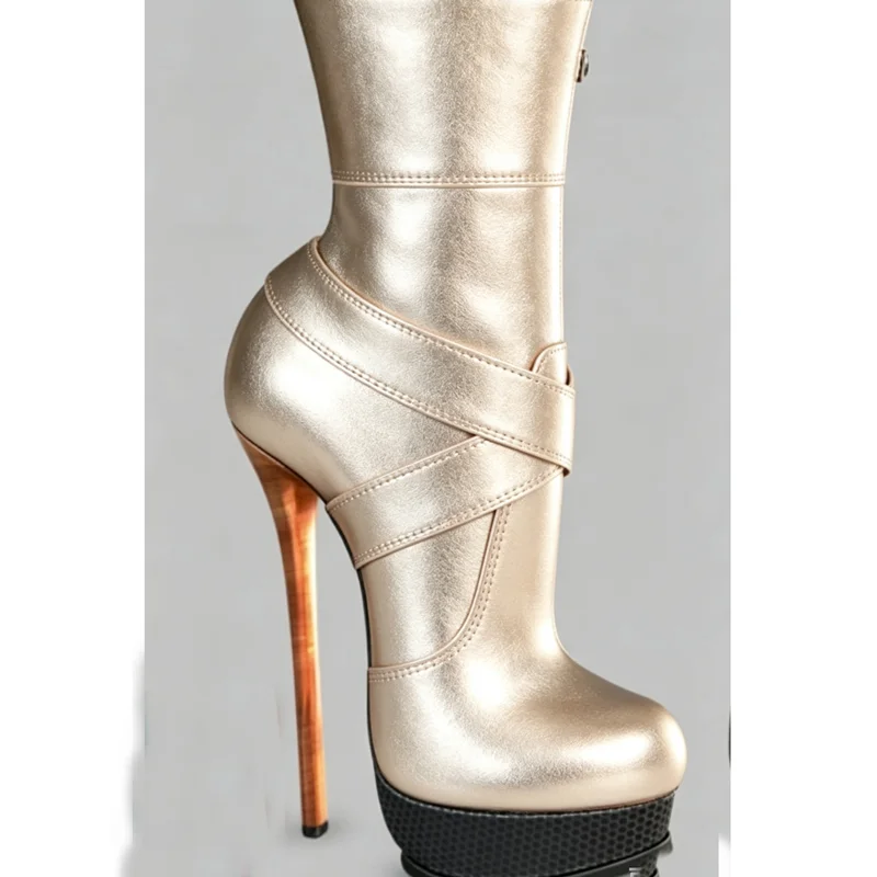 Black Mid Calf Matte Platform Boots Thin High Heel Sexy Fashionable Cool Winter Casual Big Size Woman Shoes Zapatillas Mujer