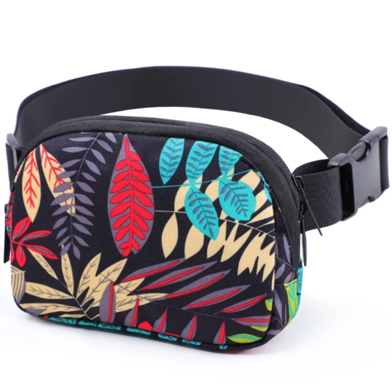 

Print Leaf Waist Pack for Women Leisure Travel Shoulder Bag Crossbody Chest Bag