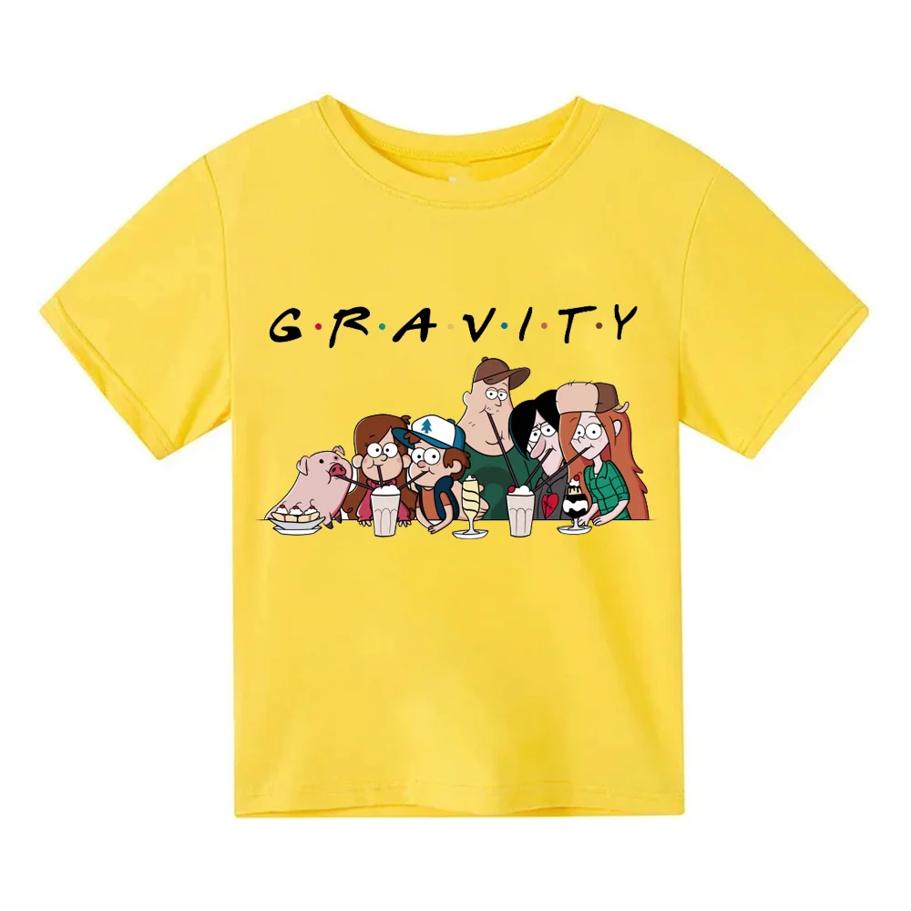 Gravity Falls 2024 cartoon children\'s pattern short-sleeved T-shirt boys summer street T-shirt girls casual T-shirt increase