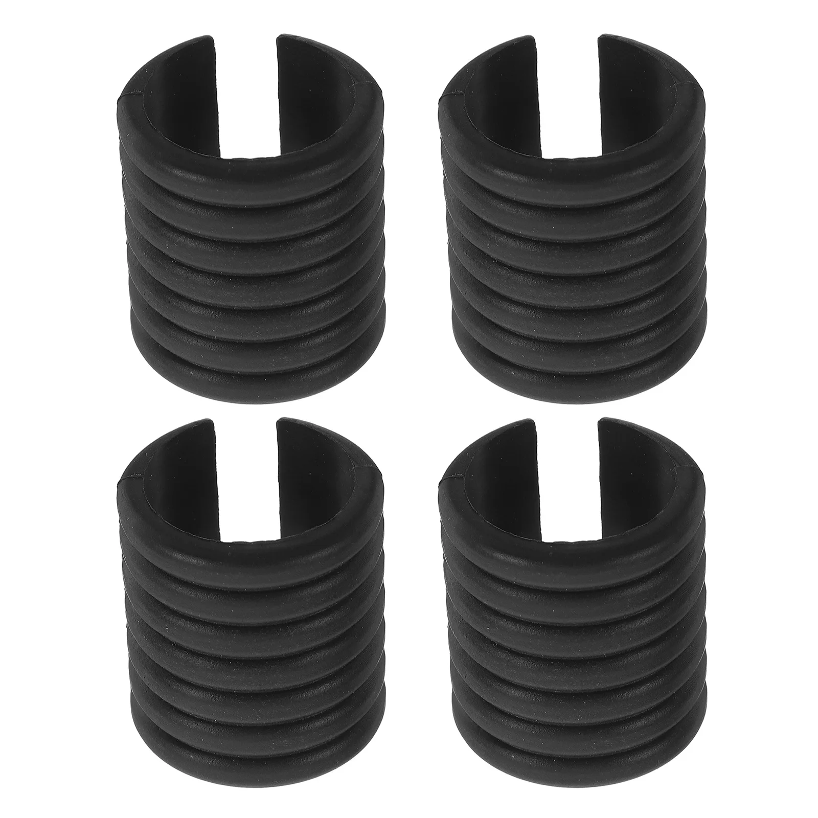 

4pcs Black U-Shape Plastic Chair Foot Caps For Beach Chairs Nonslip Floor Glides Replacement Pipe Leg Protectors Furniture Legs