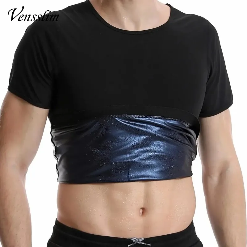 Vensslim Slimming Compression Body Shaper Vest Waist Trainer Weight Loss Sauna Sweat Suits Men Fat Burner Belly Trimmer Tank Top