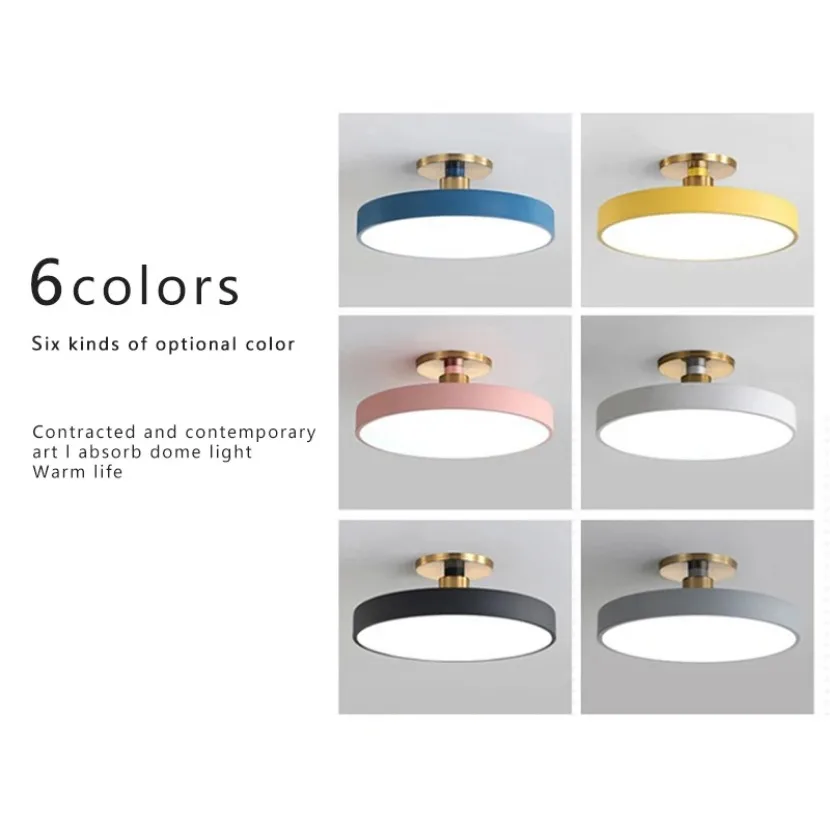 Modern Nordic Macaron LED Ceiling Light, Pingente Circular, Decoração de Interiores, Quarto de Crianças, Sala de Jantar