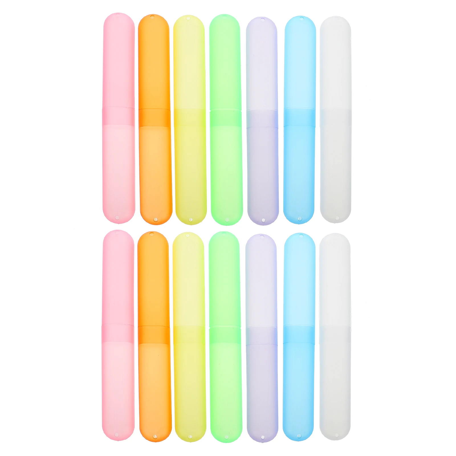 

14Pcs Toothbrush Case Travel Portable Colored Plastic Toothbrush Holder Lightweight Storage Box Travel Tooth Brush Holder