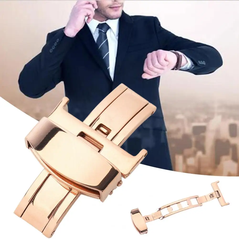 Watch Band Fecho Universal Aço Inoxidável Watch Strap Connector Dobre Fivela De Relógio Borboleta Fecho De Implantação Watch Strap