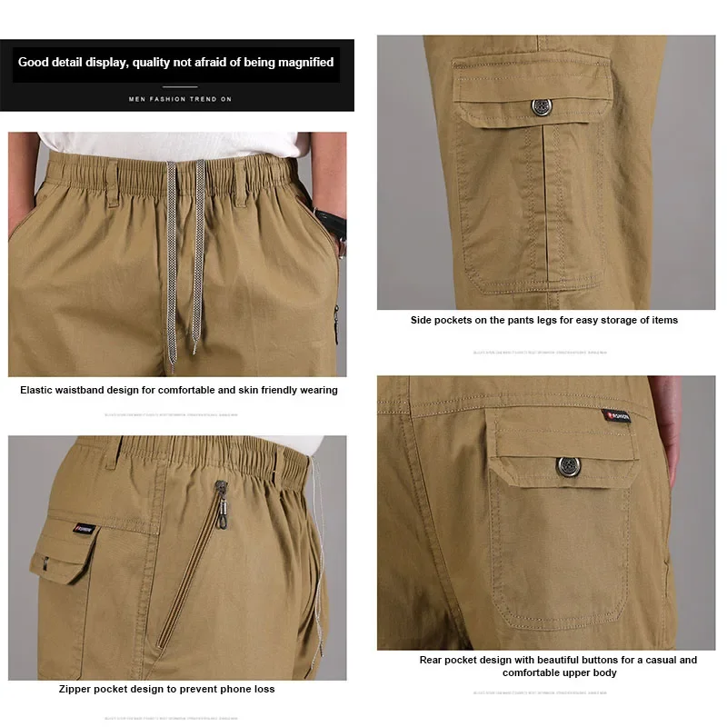 Heren Korte Broek Puur Katoenen Zakelijke Heren Loszittende Casual Effen Kleur Veelzijdige Werk Shorts