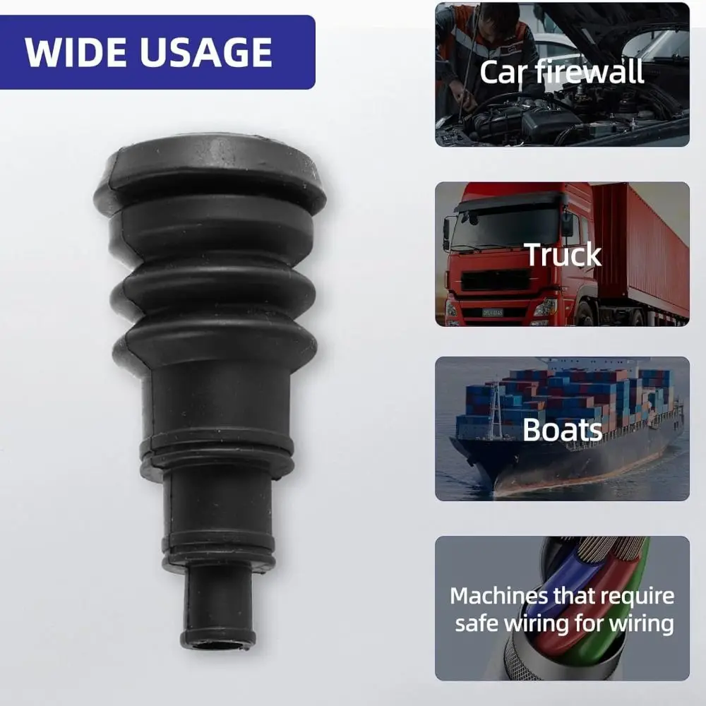 Protective Anti-Vibration Wire Grommet Universal Weatherproof Firewall Grommet Kit Durable Rubber Hole Plug Automotive Wiring