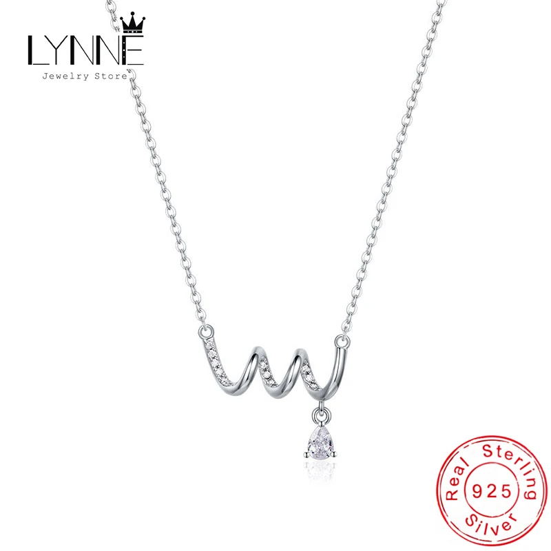 

Elegant Trend Spiral Waves Zircon Pendant Neckalces Women Jewelry 925 Sterling Silver Rotate Rhinestone Rose Gold Clavicle Chain